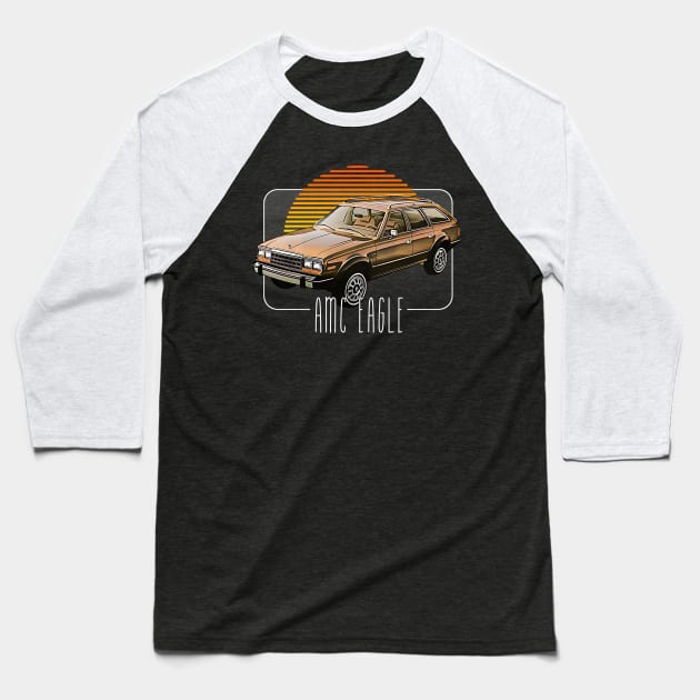 AMC Eagle -- Retro Classic Car Lover Design Baseball T-Shirt by DankFutura
